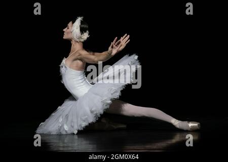 The Dying Swan, aufgeführt von Christine Shevchenko im Rahmen der Ukrainian Ballet Gala in Sadler’s Wells, London, Großbritannien Stockfoto