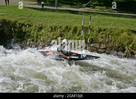 Der Olympiapark Segre befindet sich in der Stadt La Seo de Urgel in der Provinz Lerida, Katalonien, Spanien Stockfoto