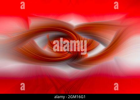 Abstrakte, mehrfarbige Formen, rot, orange, schwarz, vom Computer geschaffen Stockfoto