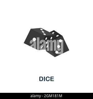 Würfel-Symbol. Flaches Zeichen-Element aus der Tischspiele-Kollektion. Creative Dice Icon für Webdesign, Vorlagen, Infografiken und mehr Stock Vektor