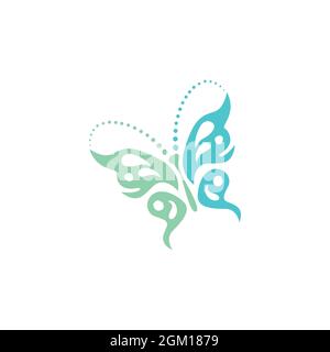 Stilvolles Schmetterling ethnischen Logo Symbol flach Konzept Vektor Grafik-Design Stock Vektor