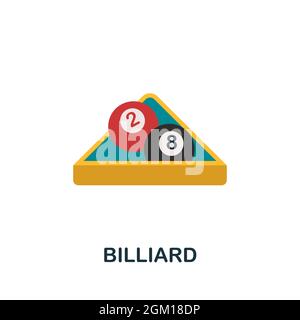 Billard-Symbol. Flaches Zeichen-Element aus der Tischspiele-Kollektion. Creative Billiard Icon für Webdesign, Vorlagen, Infografiken und mehr Stock Vektor