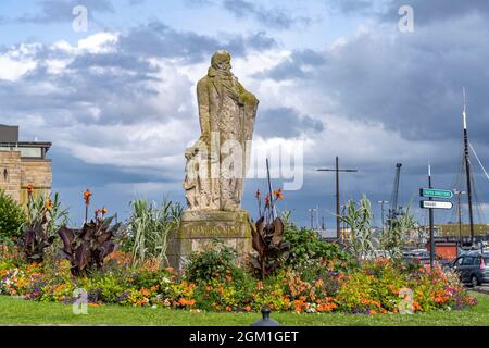 Statue François René de Chateaubriand in Saint Malo, Bretagne, Frankreich | François-René de Chateaubriand Statue in Saint Malo, Bretagne, Frankreich Stockfoto