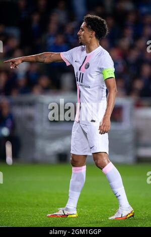 BRÜGGE, BELGIEN - 15. SEPTEMBER: Marquinhos von Paris Saint-Germain während der UEFA Champions League-Gruppe Ein Spiel zwischen dem Club Brügge KV und Paris Sain Stockfoto