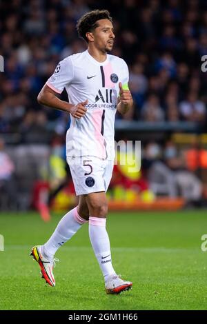 BRÜGGE, BELGIEN - 15. SEPTEMBER: Marquinhos von Paris Saint-Germain während der UEFA Champions League-Gruppe Ein Spiel zwischen dem Club Brügge KV und Paris Sain Stockfoto