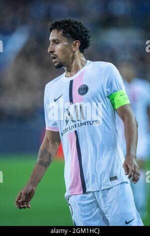 BRÜGGE, BELGIEN - 15. SEPTEMBER: Marquinhos von Paris Saint-Germain während der UEFA Champions League-Gruppe Ein Spiel zwischen dem Club Brügge KV und Paris Sain Stockfoto