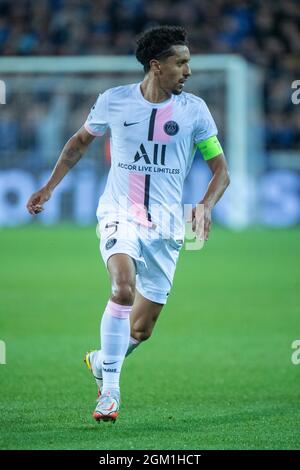 BRÜGGE, BELGIEN - 15. SEPTEMBER: Marquinhos von Paris Saint-Germain während der UEFA Champions League-Gruppe Ein Spiel zwischen dem Club Brügge KV und Paris Sain Stockfoto
