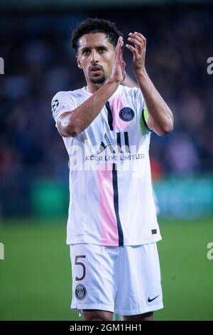 BRÜGGE, BELGIEN - 15. SEPTEMBER: Marquinhos von Paris Saint-Germain während der UEFA Champions League-Gruppe Ein Spiel zwischen dem Club Brügge KV und Paris Sain Stockfoto