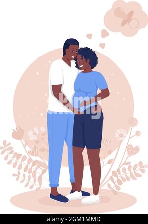Eltern erwarten Baby 2D Vektor isolierte Illustration Stock Vektor