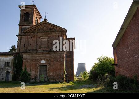 Kernkraftwerk Italien Trino Stockfoto