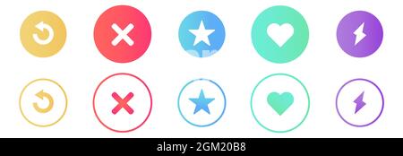 Social-Media-Dating-Symbole. Design für Web- und mobile Apps Stock Vektor