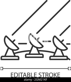 Lineares Symbol für das Erdsatellitensystem Stock Vektor