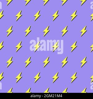 Blitz nahtlose Muster Vector Illustration. Hand gezeichnet skizziert doodle Blitz Symbole. Stock Vektor