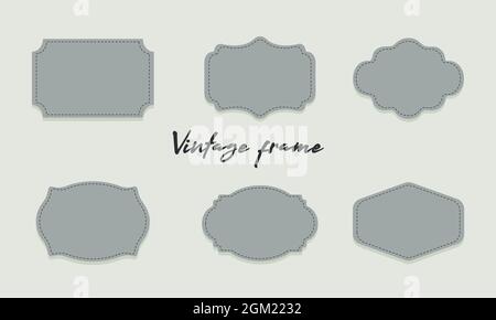 Zierrahmen für Etiketten. Alte, reich verzierte Etiketten, dekorativer Vintage-Rahmen und Retro-Emblem. Königliche Hochzeitslogos, Verkaufsaufkleber oder Einladungskarte. Vektor Stock Vektor