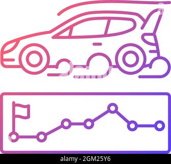 Lineares Vektorsymbol für das Rallyeereignis-Gradient Stock Vektor