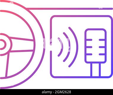 Lineares Vektorsymbol für die Sprachsteuerung im Auto Stock Vektor