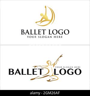 Design mit Logo der Ballettschule Stock Vektor