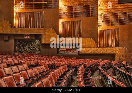 Radio City ruht im legendären Radio City Music Hall Theatre in New York City. Stockfoto