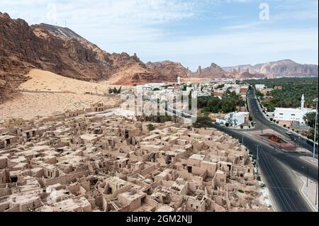 Die alten Ruinen der Stadt Alula in der Medina von Saudi-Arabien Stockfoto