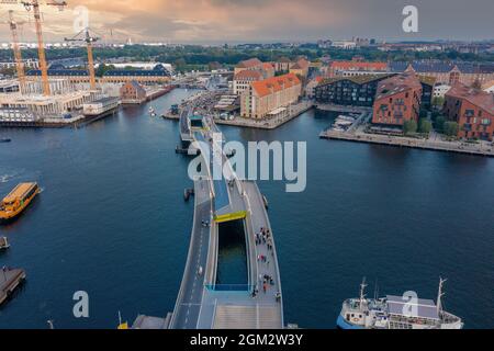 Wunderschöne Kanäle von Kopenhagen, der Hauptstadt Dänemarks. Stockfoto