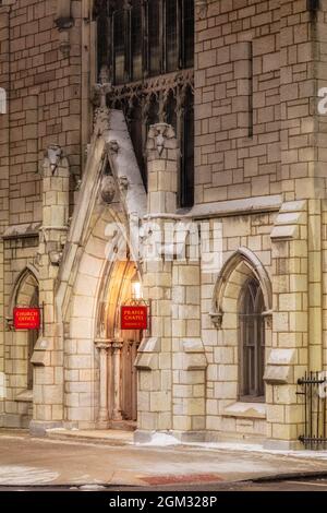 Masonic Temple Chapel - Blick auf die normannische Architektur des Freimaurertempels in Center City in Philadelphia, PA. Dieses Bild ist ebenfalls verfügbar Stockfoto