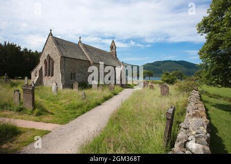 St. Bega's Church am See, Bassenthwaite, Cumbria, Großbritannien Stockfoto