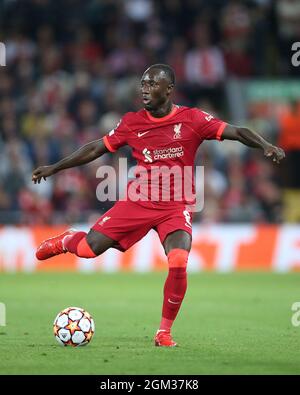 Liverpool, England, 15. September 2021. Liverpools Naby Keita während des UEFA Champions League-Spiels in Anfield, Liverpool. Bildnachweis sollte lauten: Nigel French / Sportimage Stockfoto