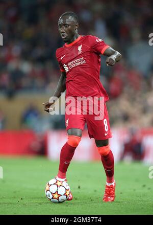 Liverpool, England, 15. September 2021. Liverpools Naby Keita während des UEFA Champions League-Spiels in Anfield, Liverpool. Bildnachweis sollte lauten: Nigel French / Sportimage Stockfoto