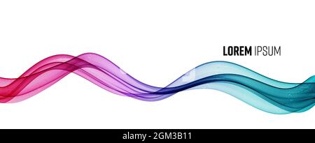 Vektor abstrakt bunt fließende Wellenlinien isoliert auf weißem Hintergrund. Gestaltungselement für Technik, Wissenschaft, modernes Konzept. Stock Vektor