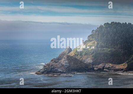 Der historische Leuchtturm von Heceta Head, Florence, Oregon, USA Stockfoto