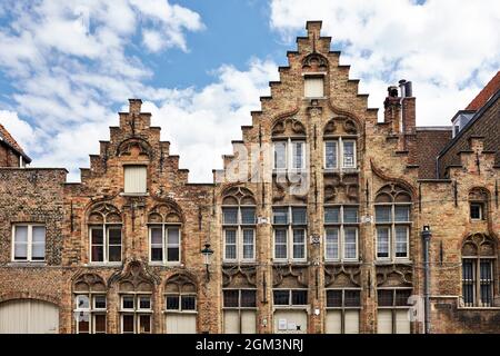 Häuser in der Straße Garenmarkt. Brügge. Flandern. Belgien Stockfoto
