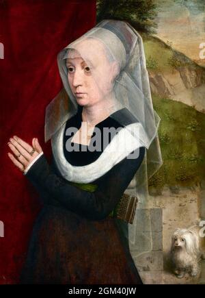 Porträt einer Gebetsfrau von Hans Memling (ca. 1430-1494), Öl auf Holz, c. 1480 Stockfoto