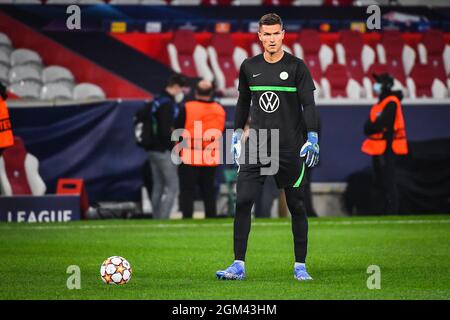 Pavao PERVAN von Wolfsburg während des UEFA Champions League-, Gruppen-, Gruppen-G-Fußballspiels zwischen Lille OSC (LOSC) und Verein für Leibesubungen Wolfsburg am 14. September 2021 im Pierre-Mauroy-Stadion in Villeneuve-d'Ascq, Frankreich - Foto: Matthieu Mirville/DPPI/LiveMedia Stockfoto