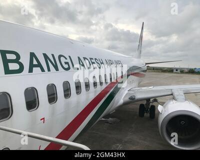 Bild von Bangladesch Flugzeug am Flughafen in Tag . Stockfoto