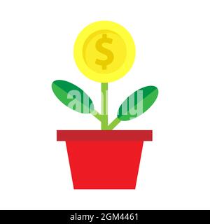 Goldmünze Finanzwährung Geld Vektor-Symbol. Business goldene Münze Illustration Reichtum Symbol auf gelbe Farbe isoliert weiß. Erfolg ist ein wahrer Schatz Stock Vektor