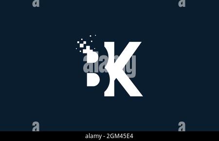 Logo mit Buchstaben b und K mit überlappender Wirkung zur Illustration Stock Vektor
