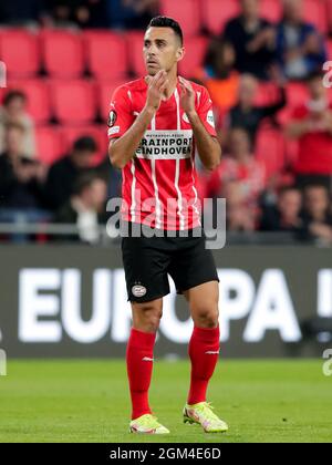 Eindhoven, Niederlande. September 2021. EINDHOVEN, NIEDERLANDE - 16. SEPTEMBER: Eran Zahavi vom PSV reagiert während des UEFA Europa League Group Stage Matches zwischen PSV und Real Sociedad im Phillips Stadion am 16. September 2021 in Eindhoven, Niederlande (Foto: Broer van den Boom/Orange Picics) Credit: Orange Pics BV/Alamy Live News Stockfoto