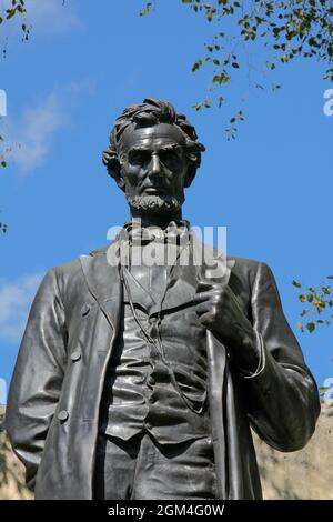 USA, New Hampshire, Saint Gaudens National Historical Park, Haus, Gärten, Skulptur, Ssculptor, Standing Lincoln, Stockfoto