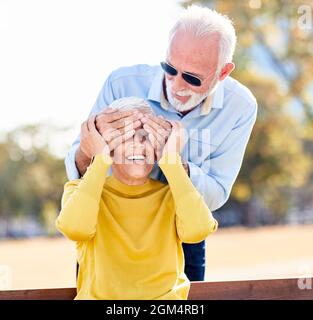 Ältere Paare glücklich Ältere lieben zusammen Stockfoto