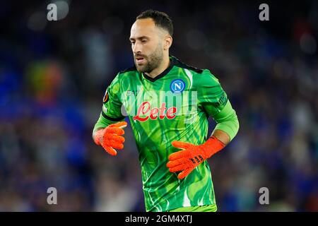 King Power, Leicester, Großbritannien. September 2021. UEFA Europa League Football, Leicester City versus Napoli; David Ospina of Napoli Credit: Action Plus Sports/Alamy Live News Stockfoto