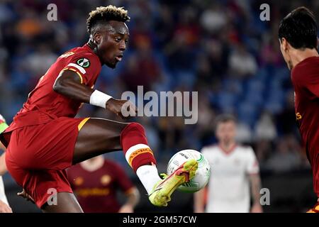 Roma, Italien. September 2021. Tammy Abraham von AS Roma in Aktion beim Fußballspiel der Conference League der Gruppe C zwischen AS Roma und dem PFC CSKA Sofia im Olimpico-Stadion in Rom (Italien) am 16. September 2021. Foto Antonietta Baldassarre/Insidefoto Kredit: Insidefoto srl/Alamy Live News Stockfoto
