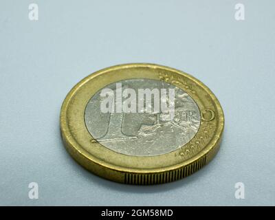 Die makroökonomische Nahaufnahme eines Euro Stockfoto