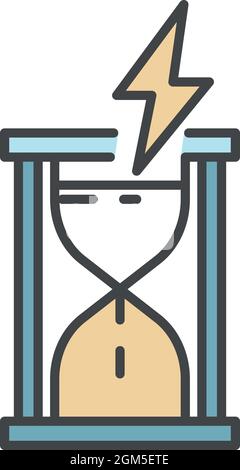 Symbol „Energie der Zeit“. Umrisse Energie des Zeitvektors Symbolfarbe flach isoliert auf weiß Stock Vektor