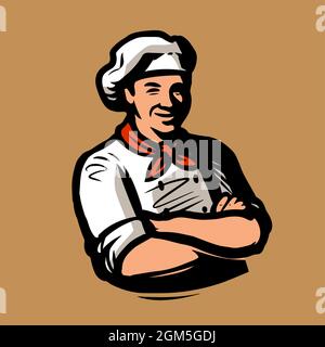 Logo des Küchenchefs für Restaurant und Café. Vektorgrafik Stock Vektor