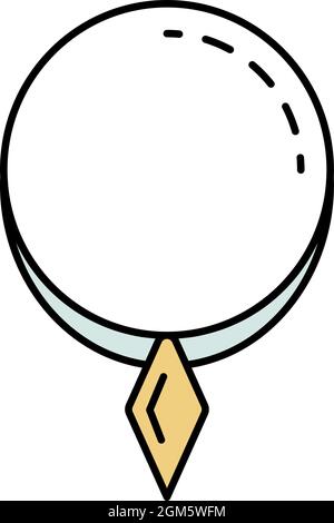 Halskette mit Anhänger. Umriss Anhänger Halskette Vektor Symbol Farbe flach isoliert auf weiß Stock Vektor