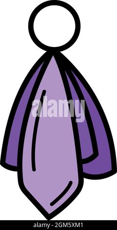Symbol für weiche Tücher. Umriss weichen Handtuch Vektor Symbol Farbe flach isoliert auf weiß Stock Vektor