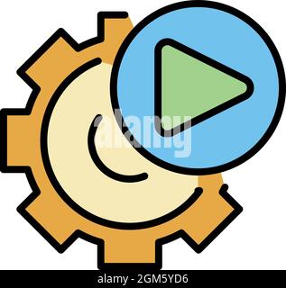 Symbol für die Option „Videoausrüstung“. Kontur Video Getriebe Option Vektor Symbol Farbe flach isoliert auf weiß Stock Vektor