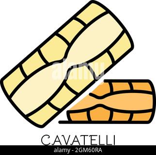 Cavatelli-Pasta-Ikone. Kontur cavatelli Pasta Vektor Symbol Farbe flach isoliert auf weiß Stock Vektor