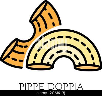 Pippe doppia-Symbol. Kontur Duppia Vektor Symbol Farbe flach isoliert auf weiß Stock Vektor