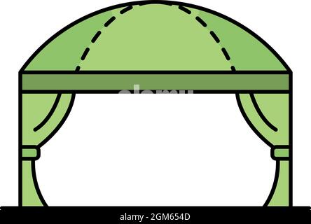 Ikone des Hochzeitszelts. Umriss Hochzeitszelt Vektor Symbol Farbe flach isoliert auf weiß Stock Vektor
